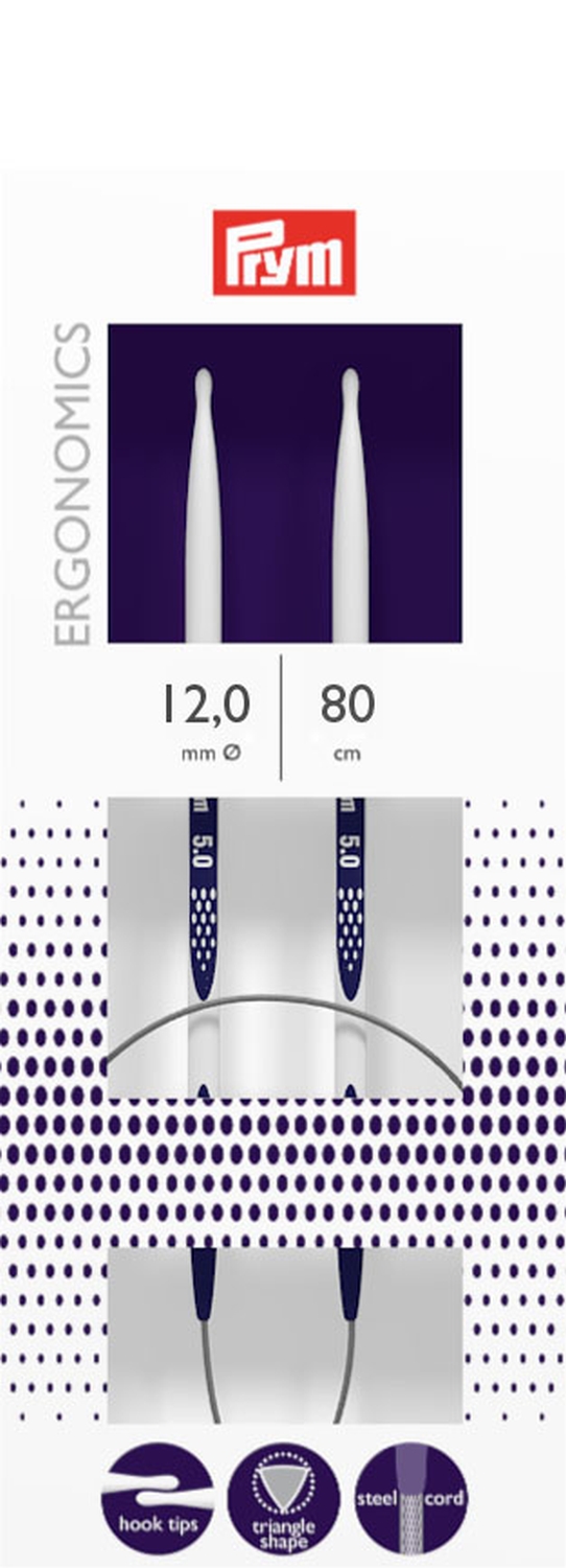 Rundstricknadel 12mm ERGONOMICS 80cm