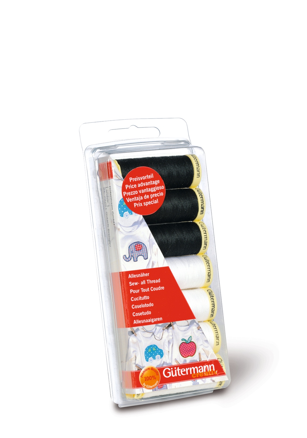 Nähfaden-Set Allesnäher Schwarz & Weiß