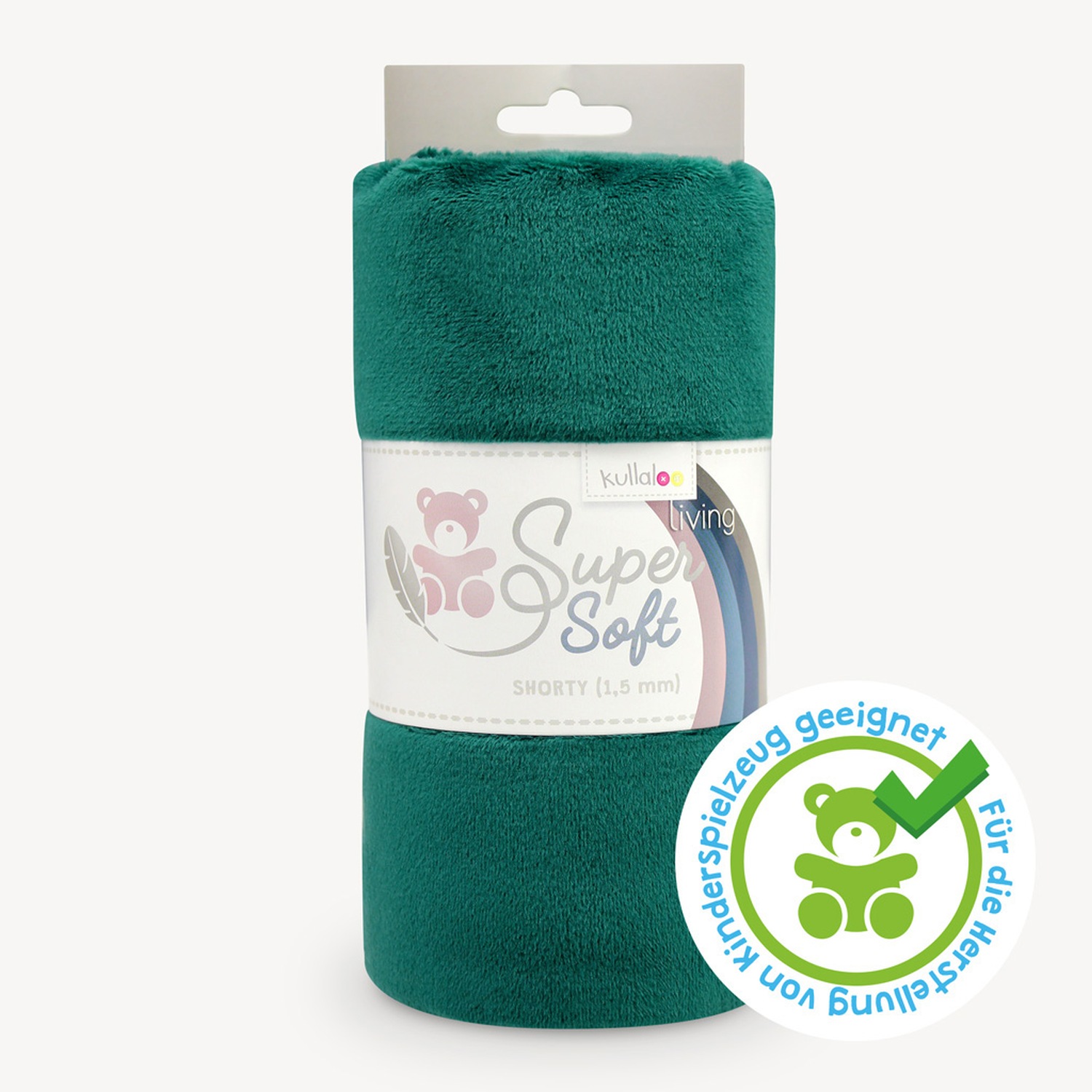 Plüschstoff grün / dunkles smaragdgrün - 1,5 mm SuperSoft SHORTY