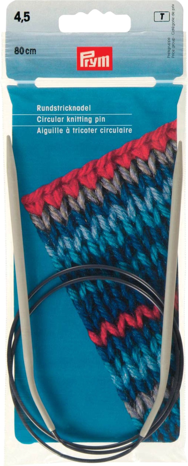 Rundstricknadeln ALU 100 cm 4,50 mm grau