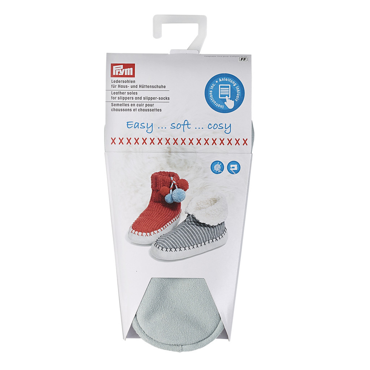 Prym Ledersohlen für Haus- und Hüttenschuhe Gr. 33-35