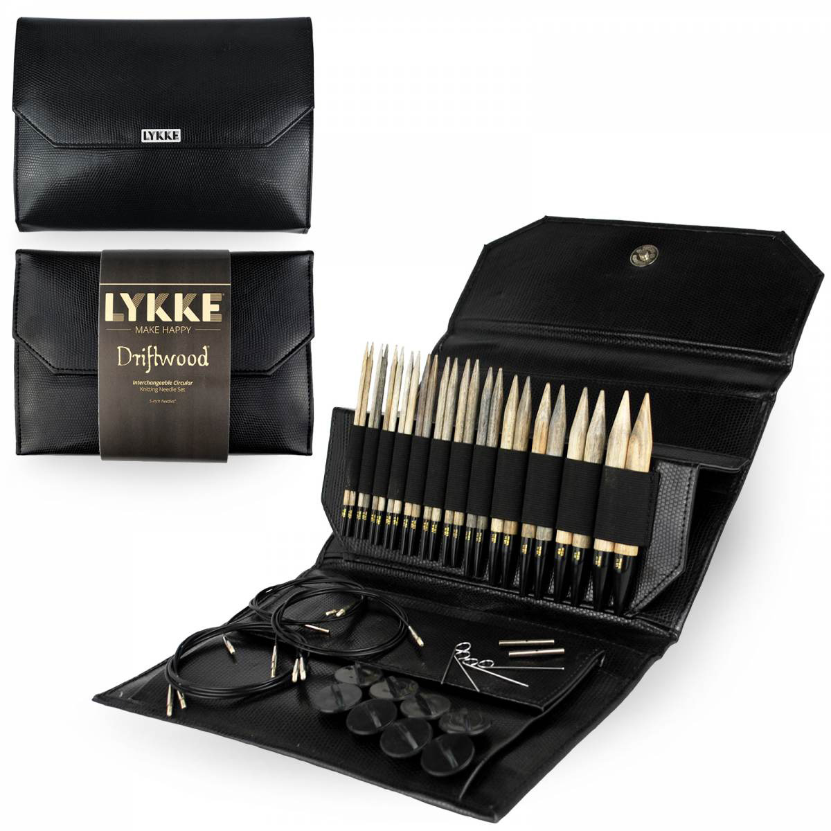 Lykke Nadelspitzen-Set Driftwood, schwarz