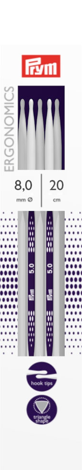 Strumpfstricknadel 8mm ERGONOMICS 20cm