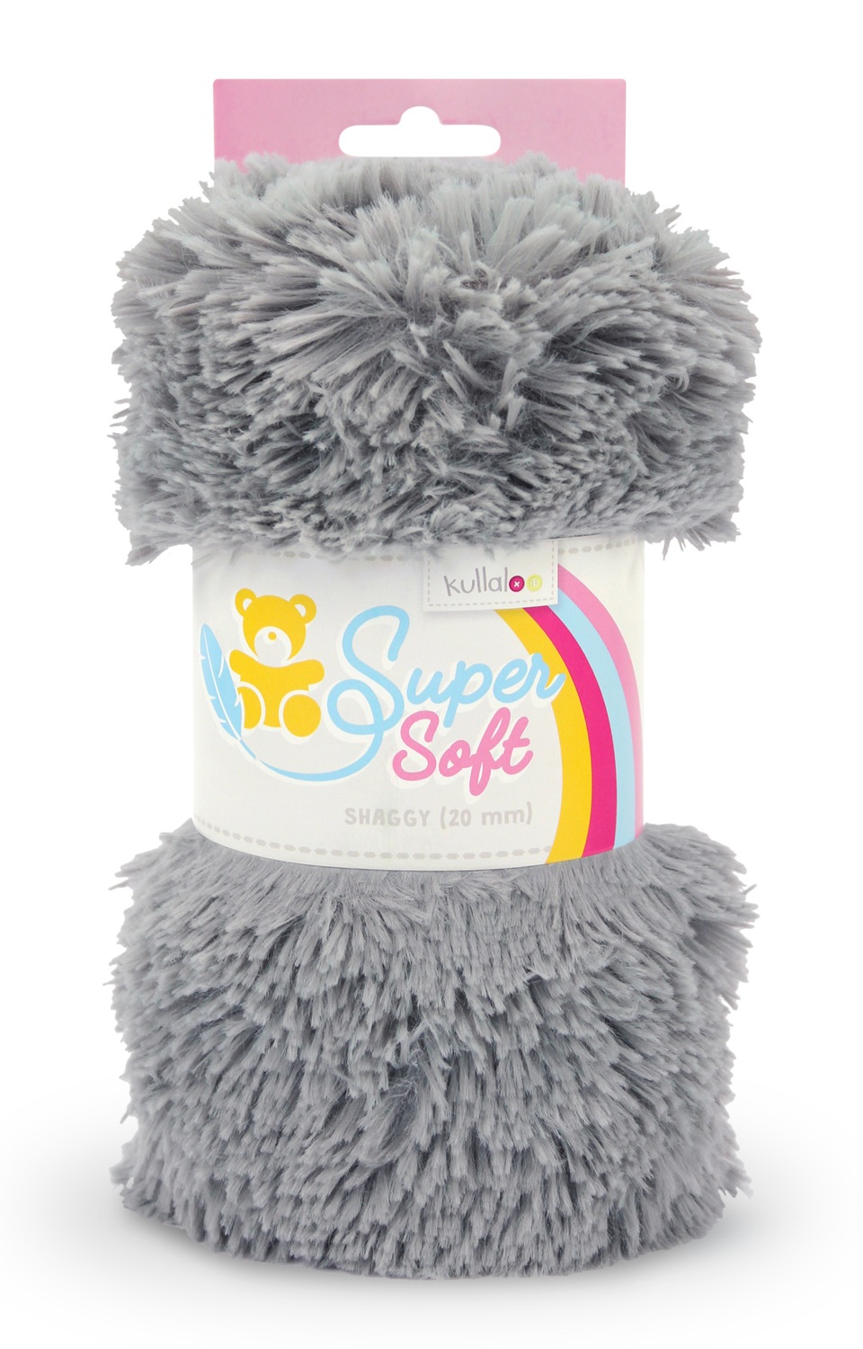 Zotteliger Langhaarplüsch grau - 20 mm SuperSoft SHAGGY