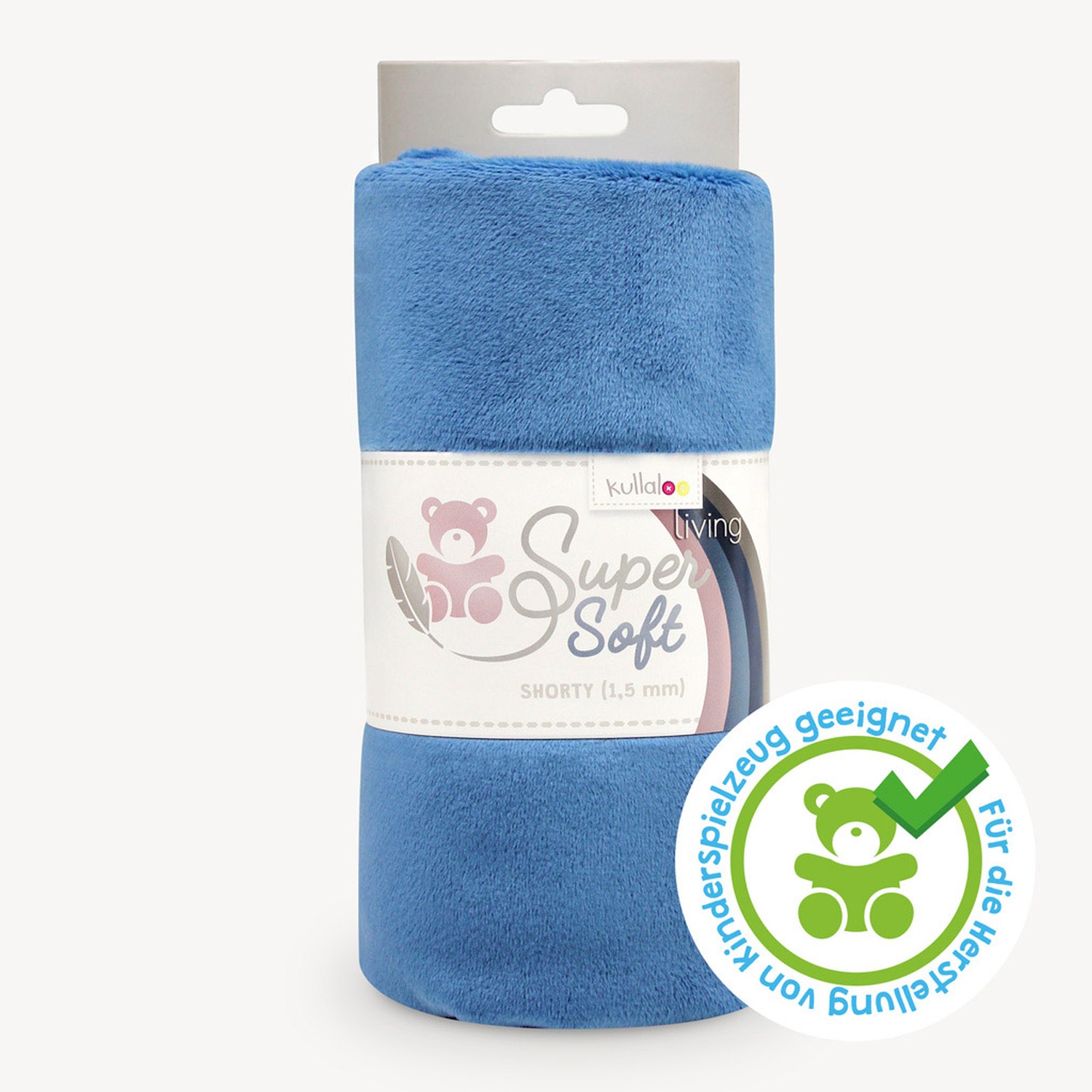 Plüschstoff rauchblau - 1,5 mm SuperSoft SHORTY