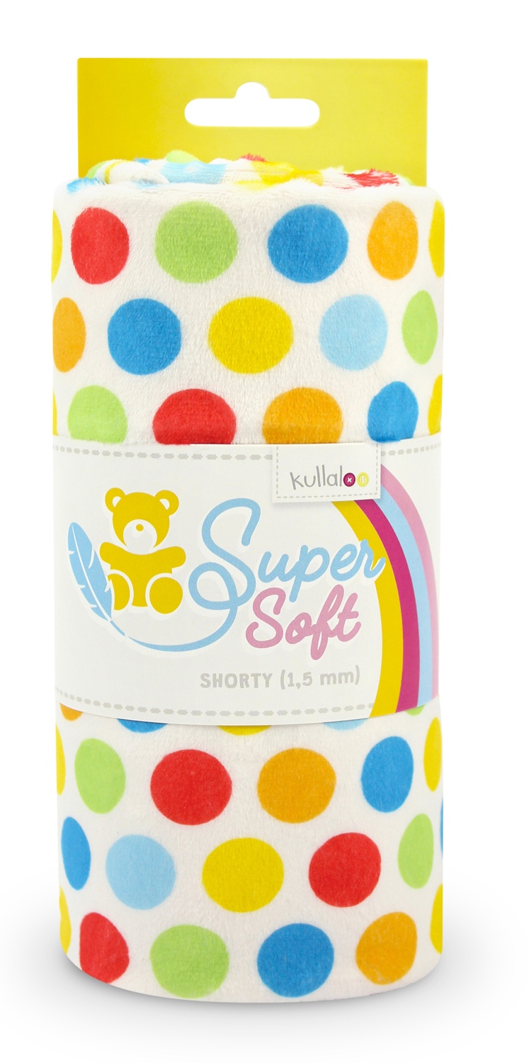 Plüschstoff gepunktet "Hula Dots" multi - 1,5 mm SuperSoft SHORTY