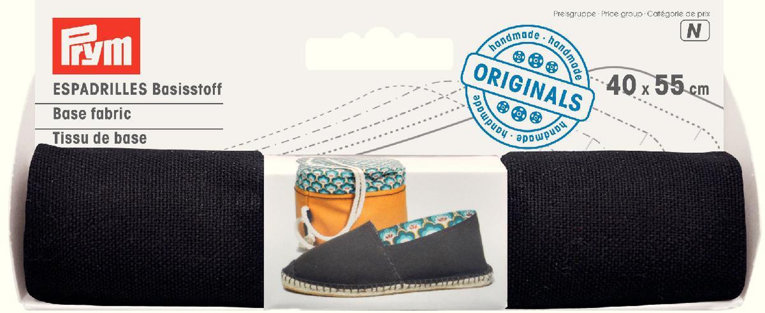 Espadrilles-Basisstoff 40x55cm, schwarz