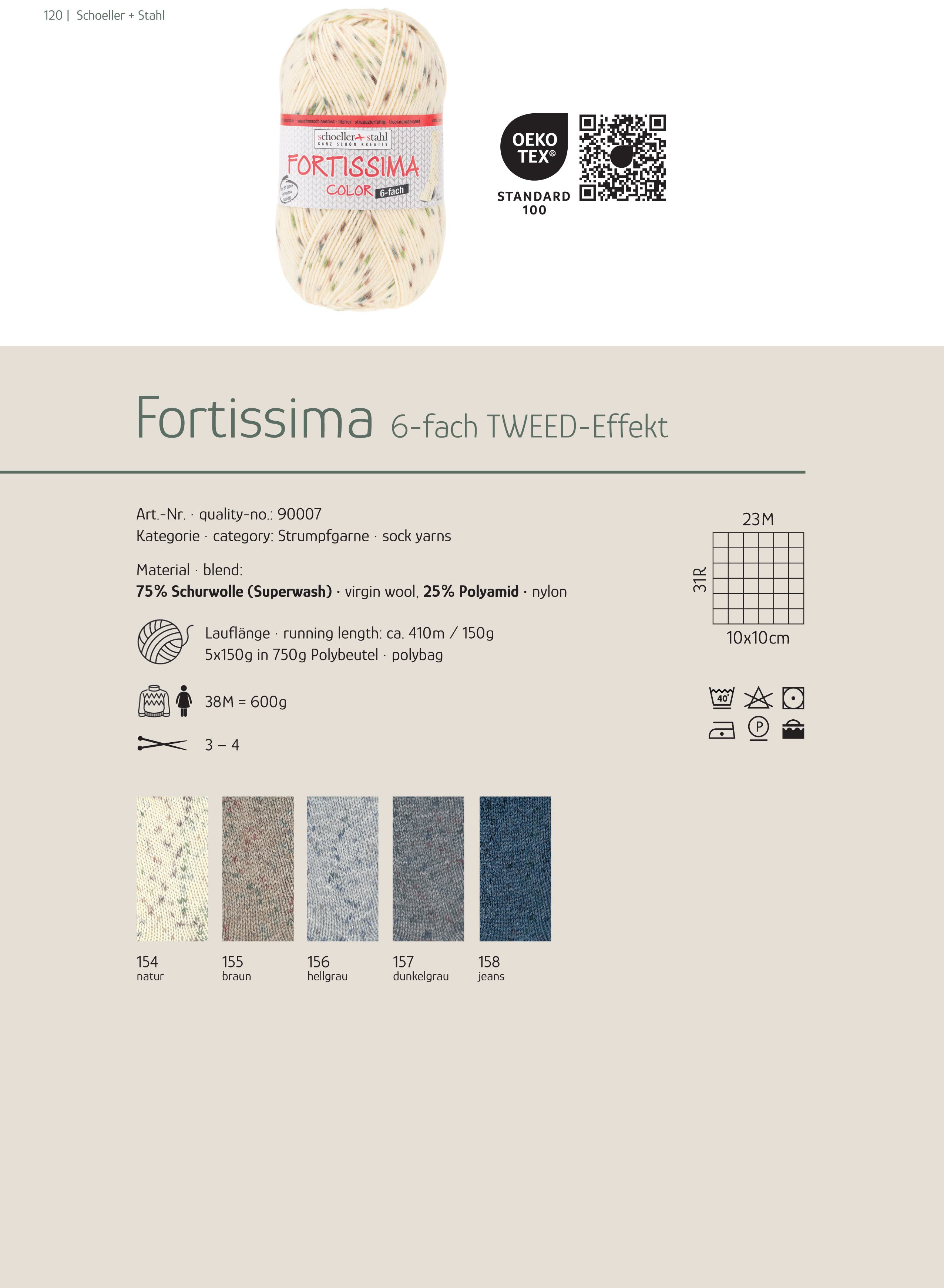 Schoeller + Stahl Fortissima Tweed Effekt 6-fach 150g