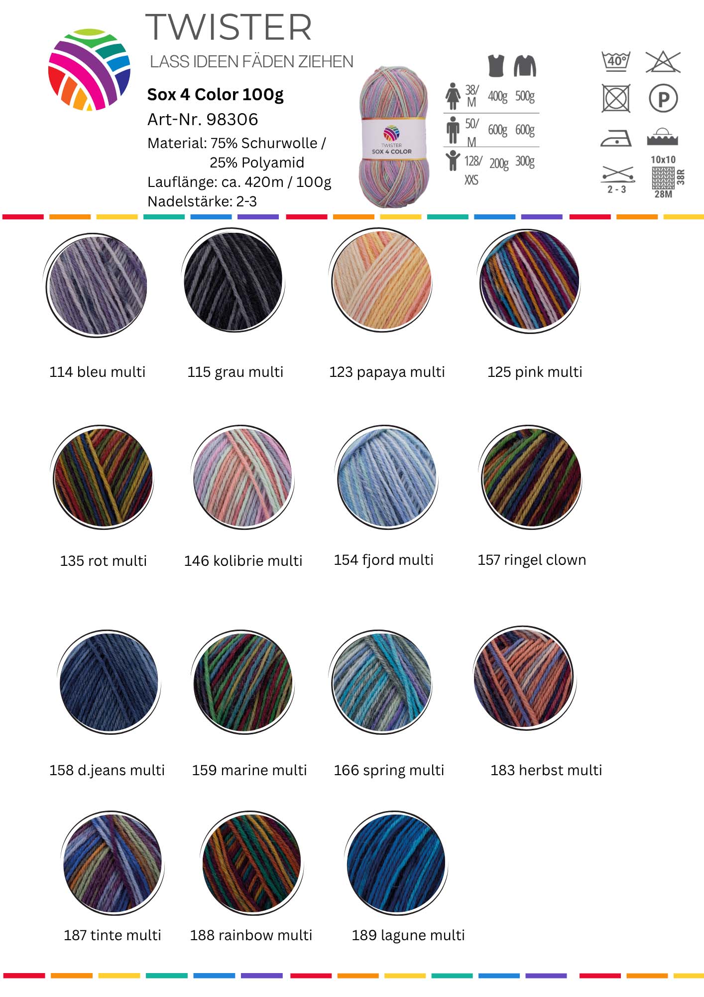 Twister Sox 4 Color 100g