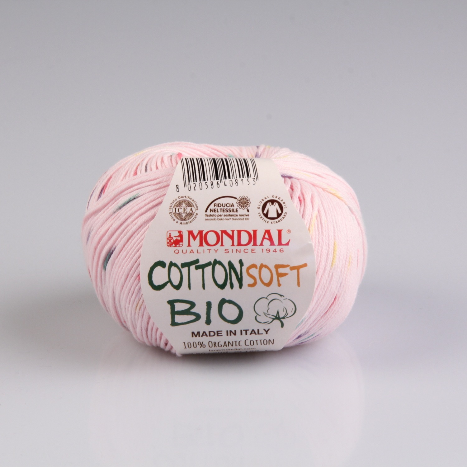 Mondial Cotton Soft Bio Color 50g, Filzgarn aus 100% Schurwolle