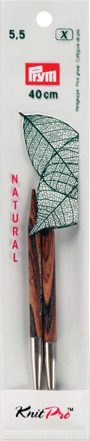 Rundstricknadelspitzen NATURAL farbig kurz 10,0 cm 5,50 mm